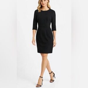 Peserico Black Mini Dress, Italian Designer Size 42 US Size 6 Quiet Luxury
